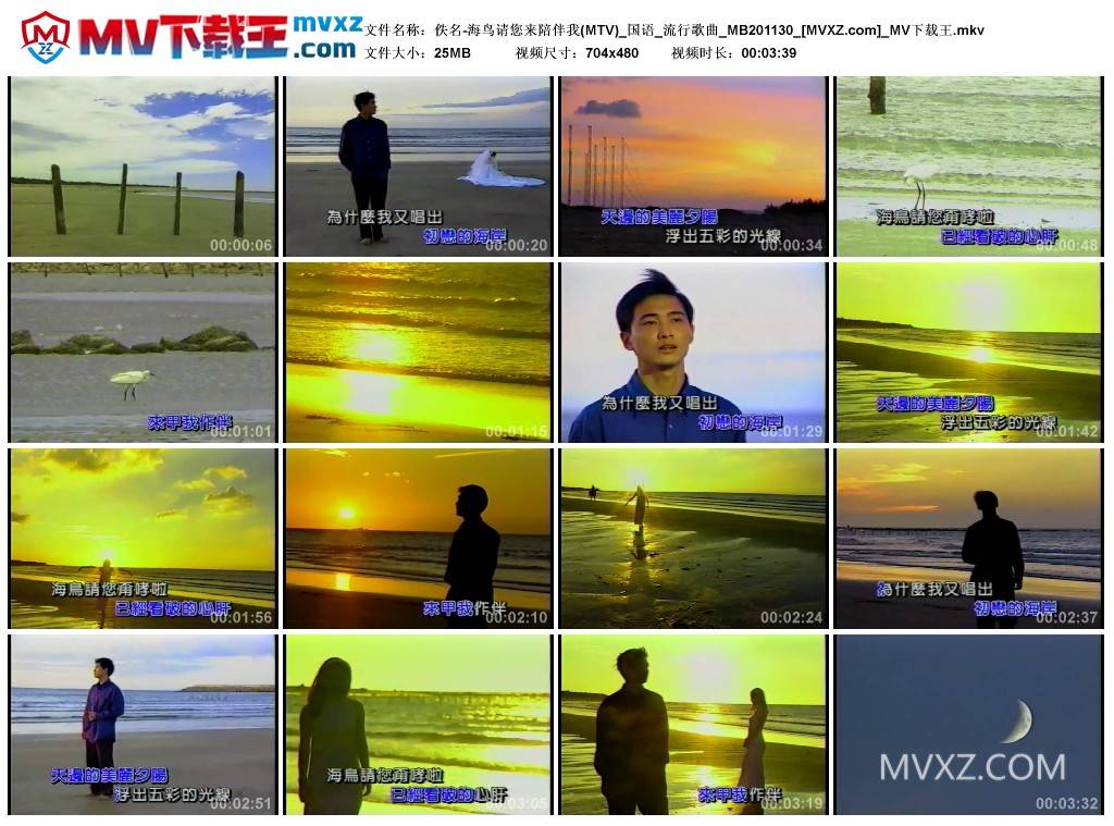 佚名-海鸟请您来陪伴我(MTV)_国语_流行歌曲_MB201130